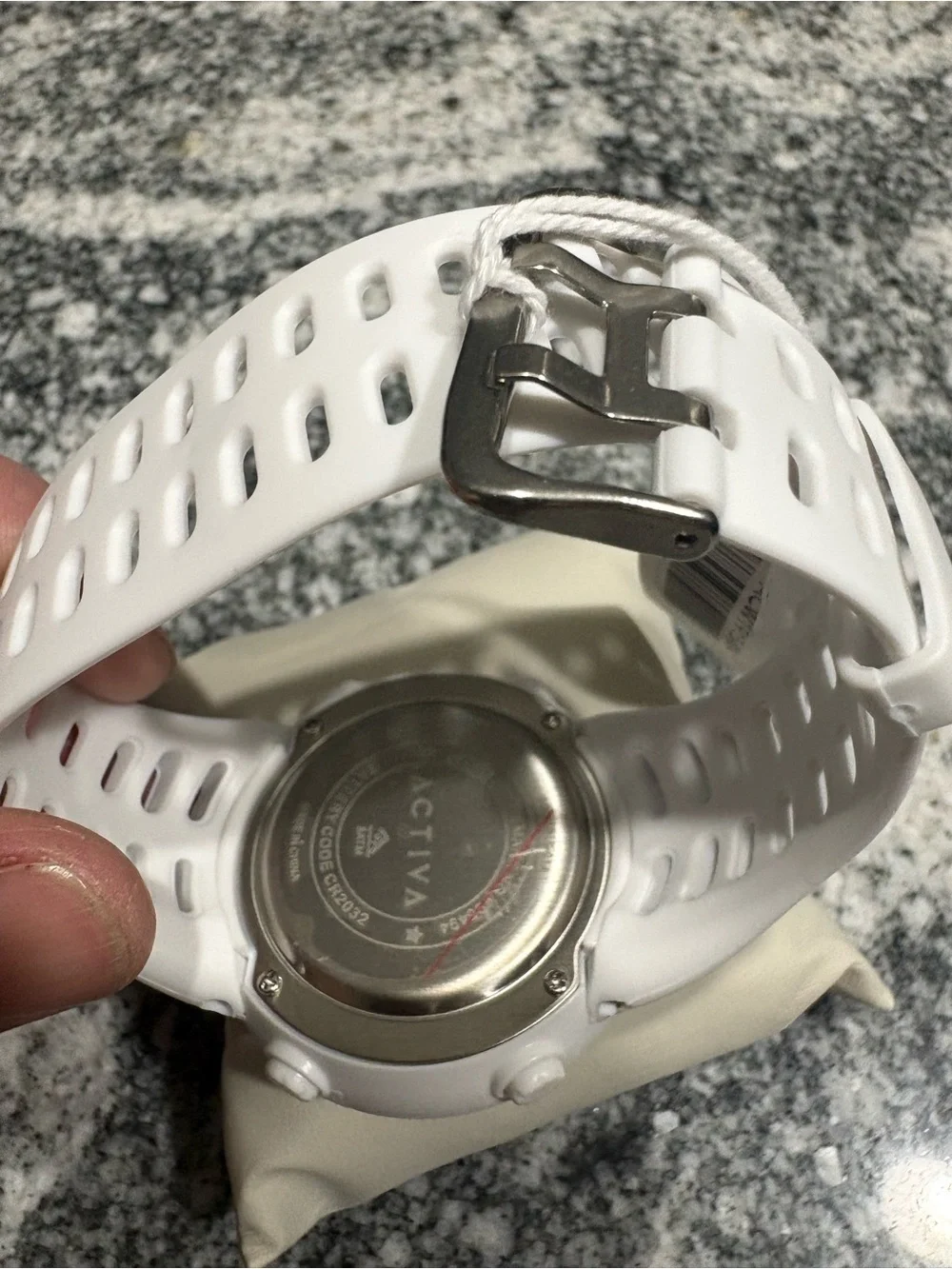 Ativa White Digital Watch with Gold Bezel